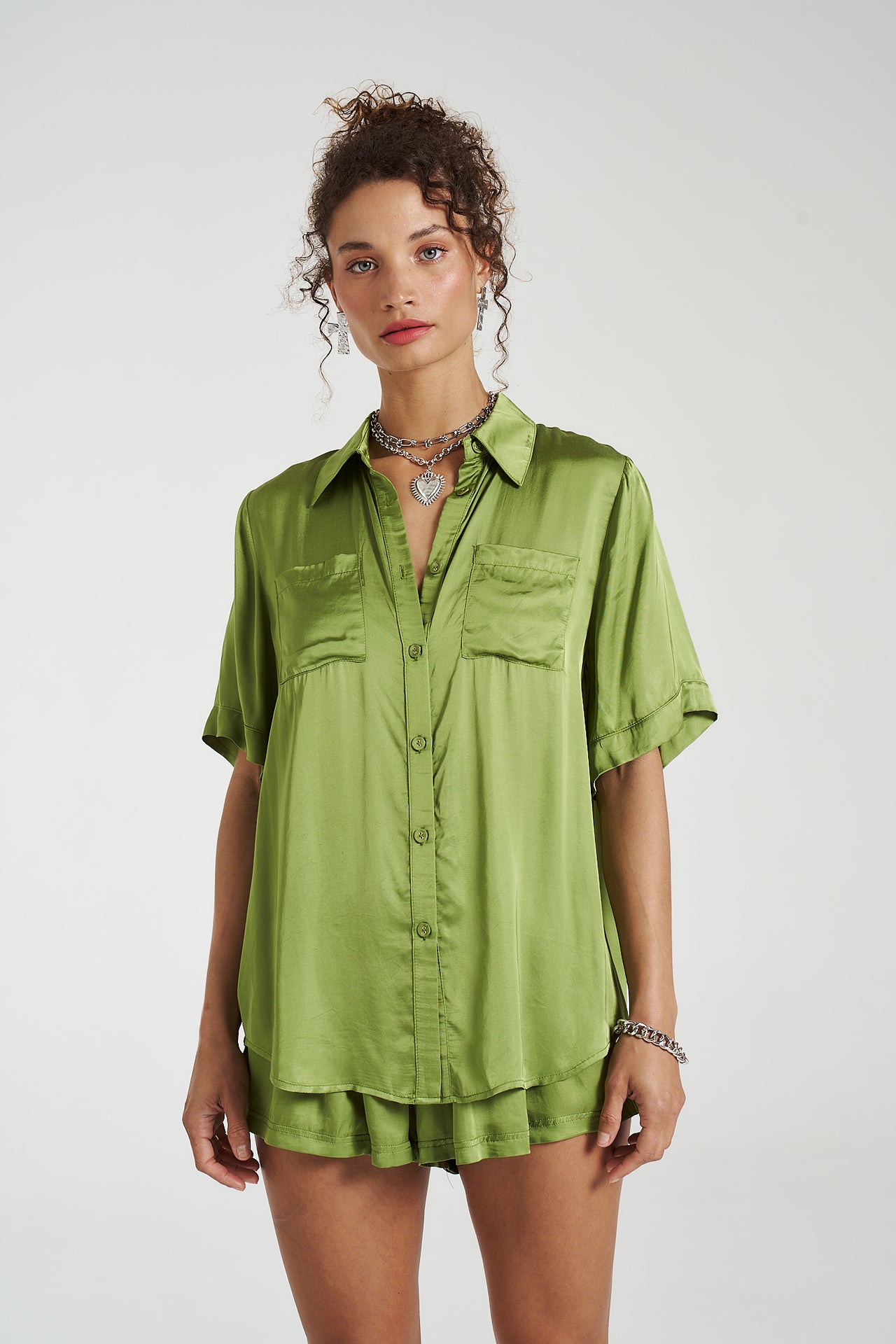 BUTTON UP SHIRT - MOSS