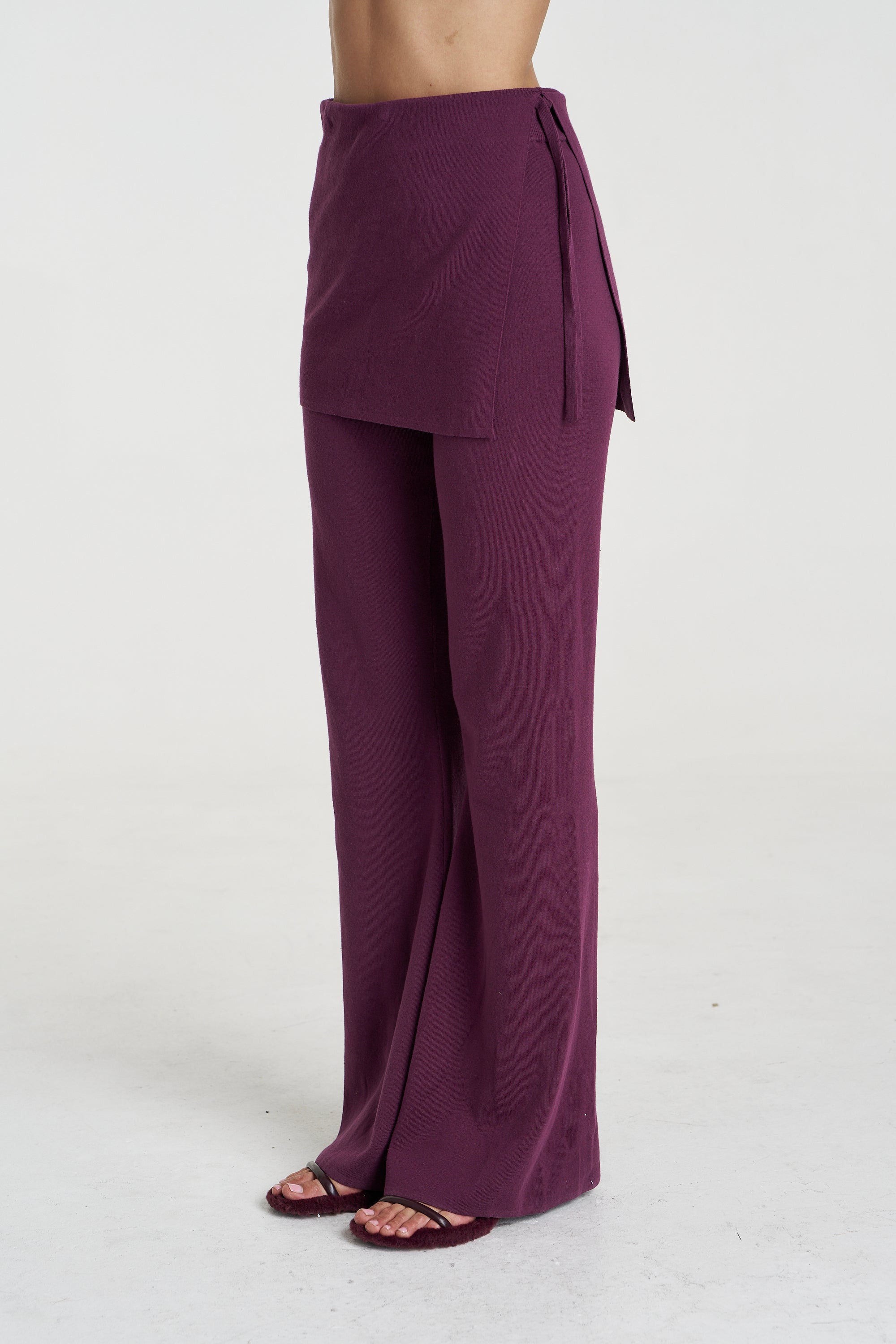LOUNGE WRAP PANT - MULBERRY