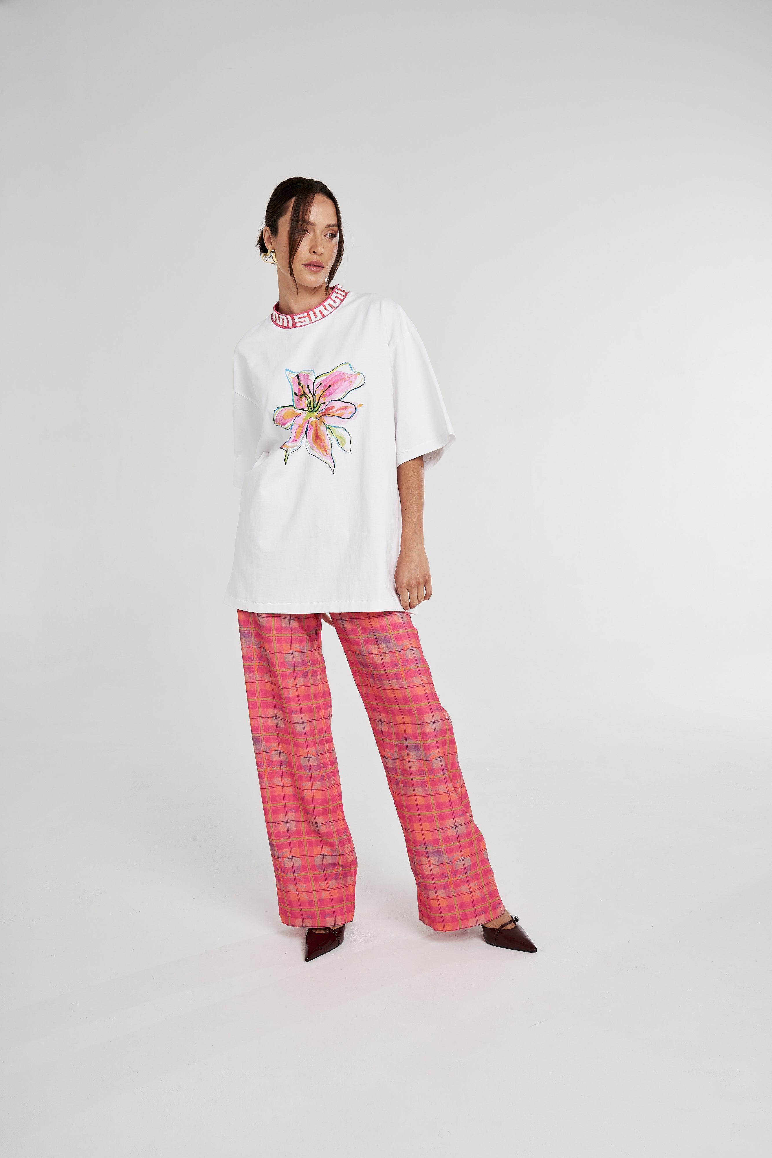 TIPPI HIGH WAISTED PANT - NEON PLAID