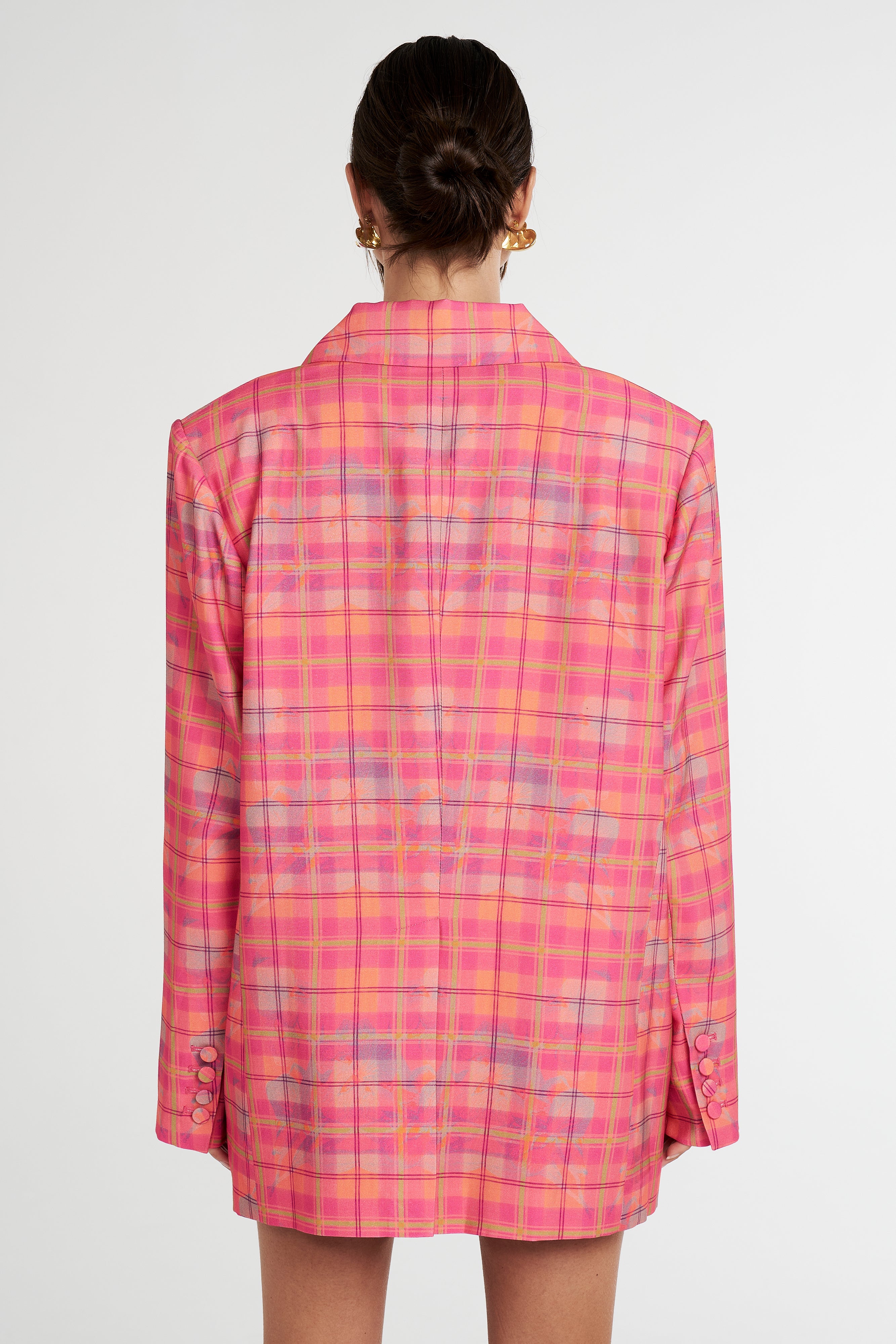 OVERSIZED BLAZER - NEON PLAID