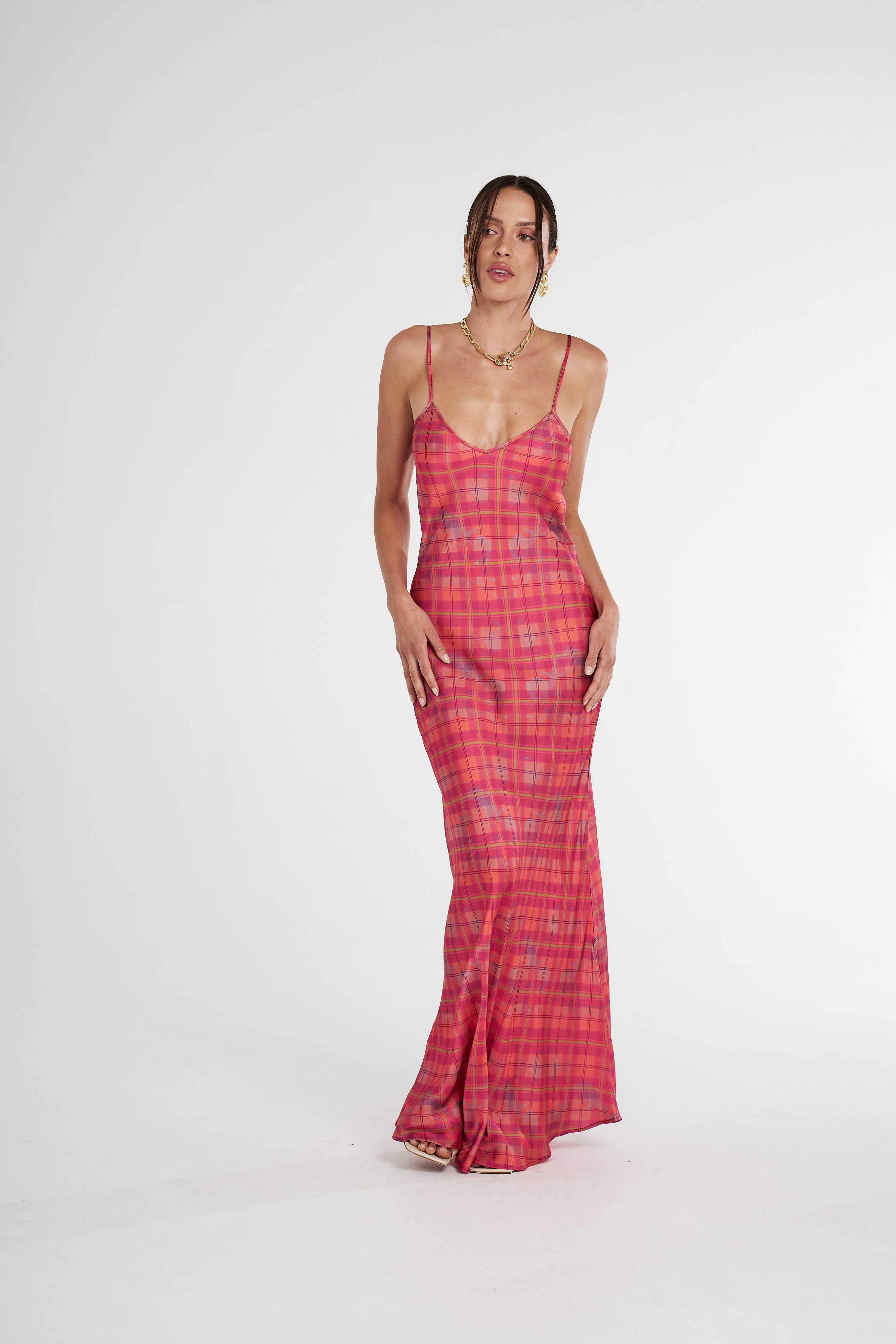 SIREN DRESS - NEON PLAID