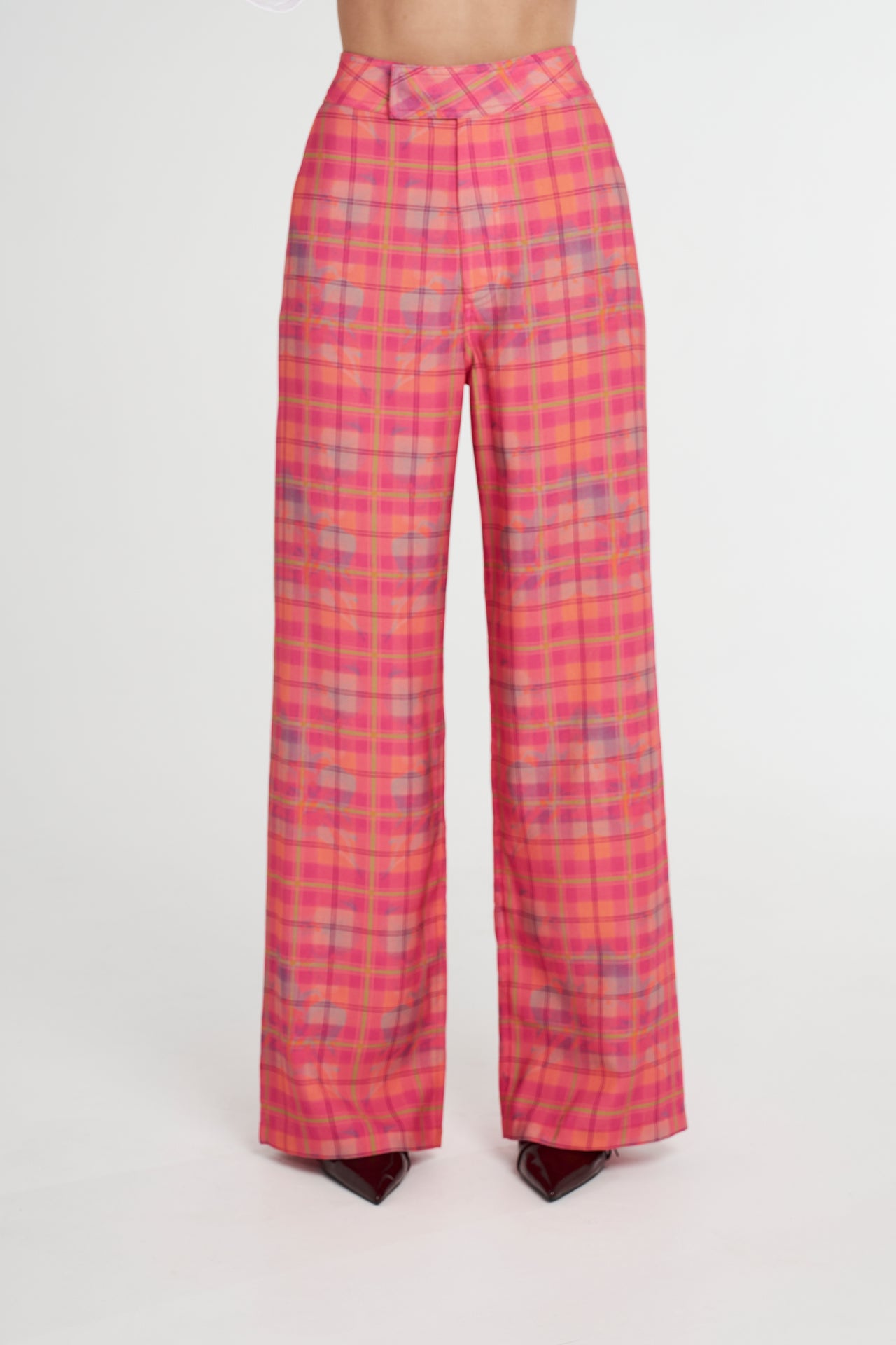 TIPPI HIGH WAISTED PANT - NEON PLAID
