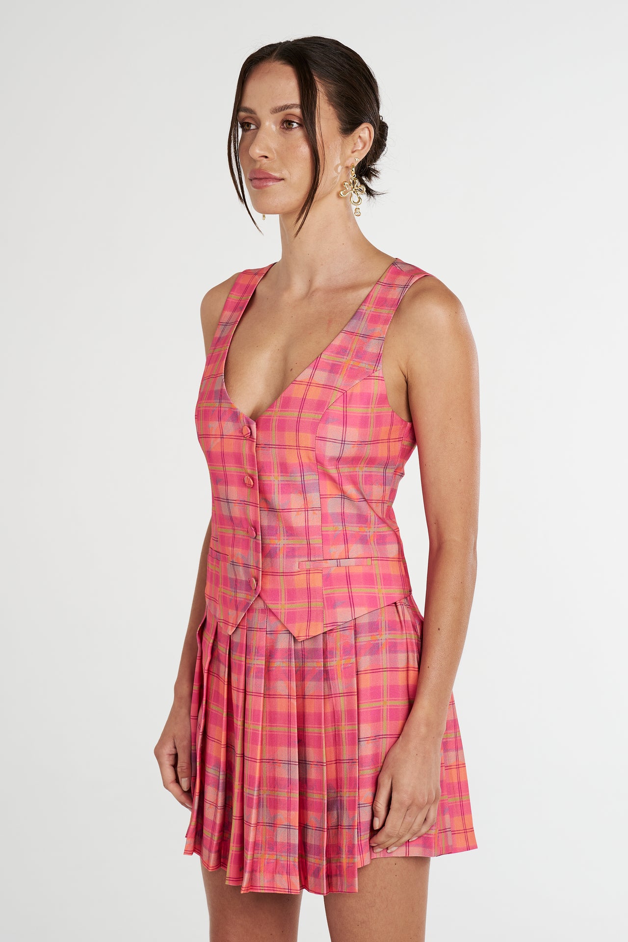 THE VEST - NEON PLAID