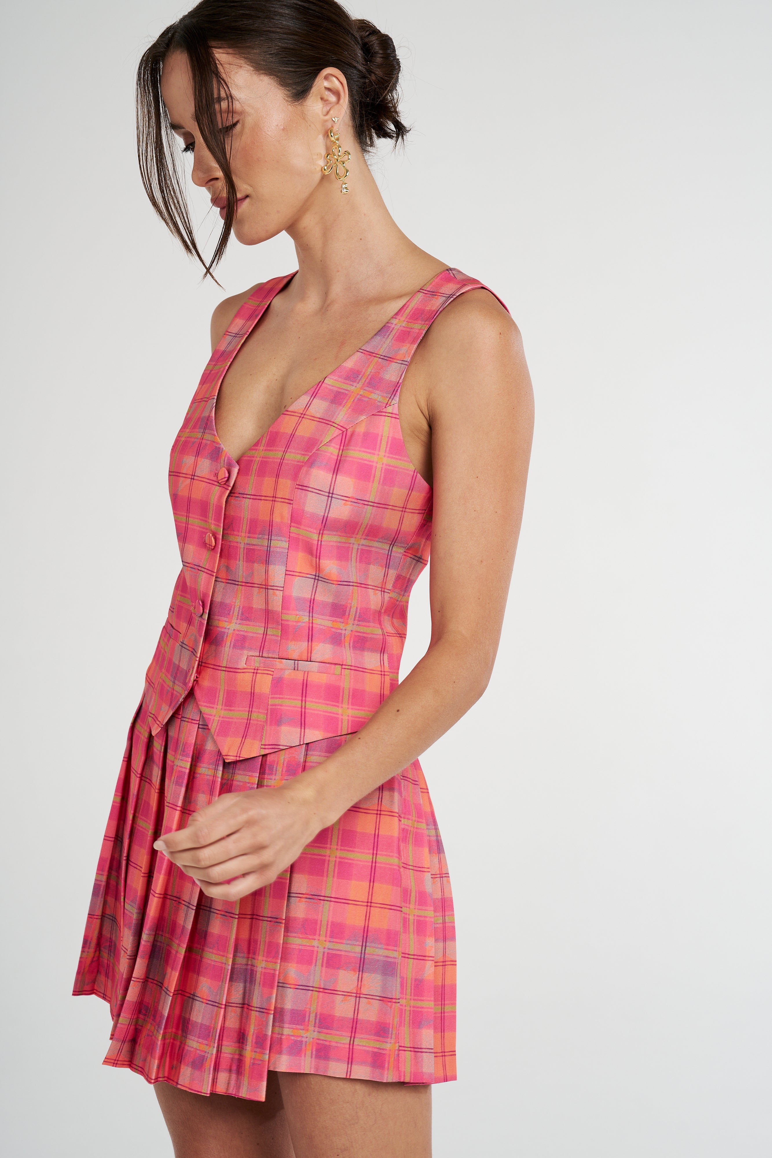 THE VEST - NEON PLAID