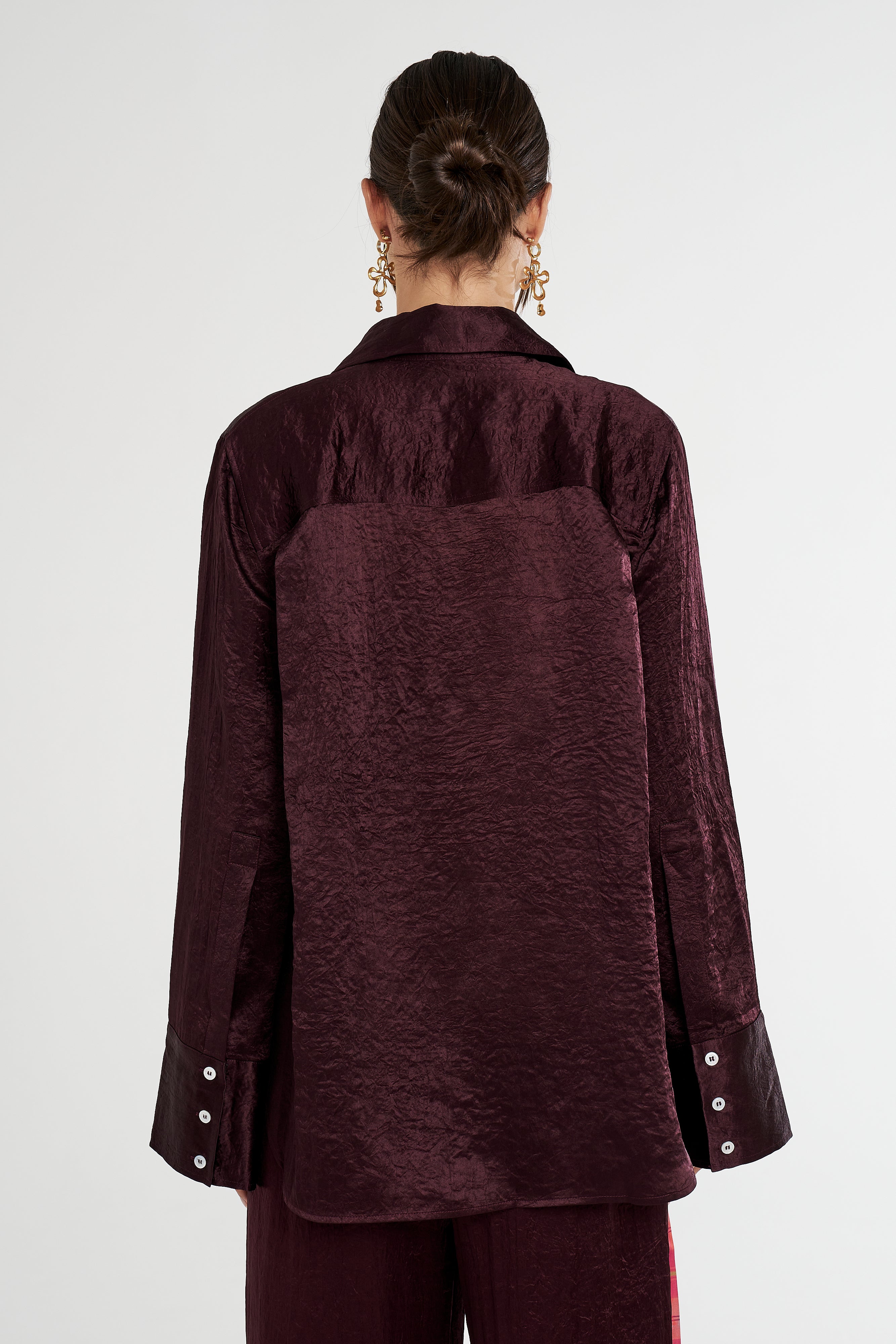 CUFF SHIRT - PLUM
