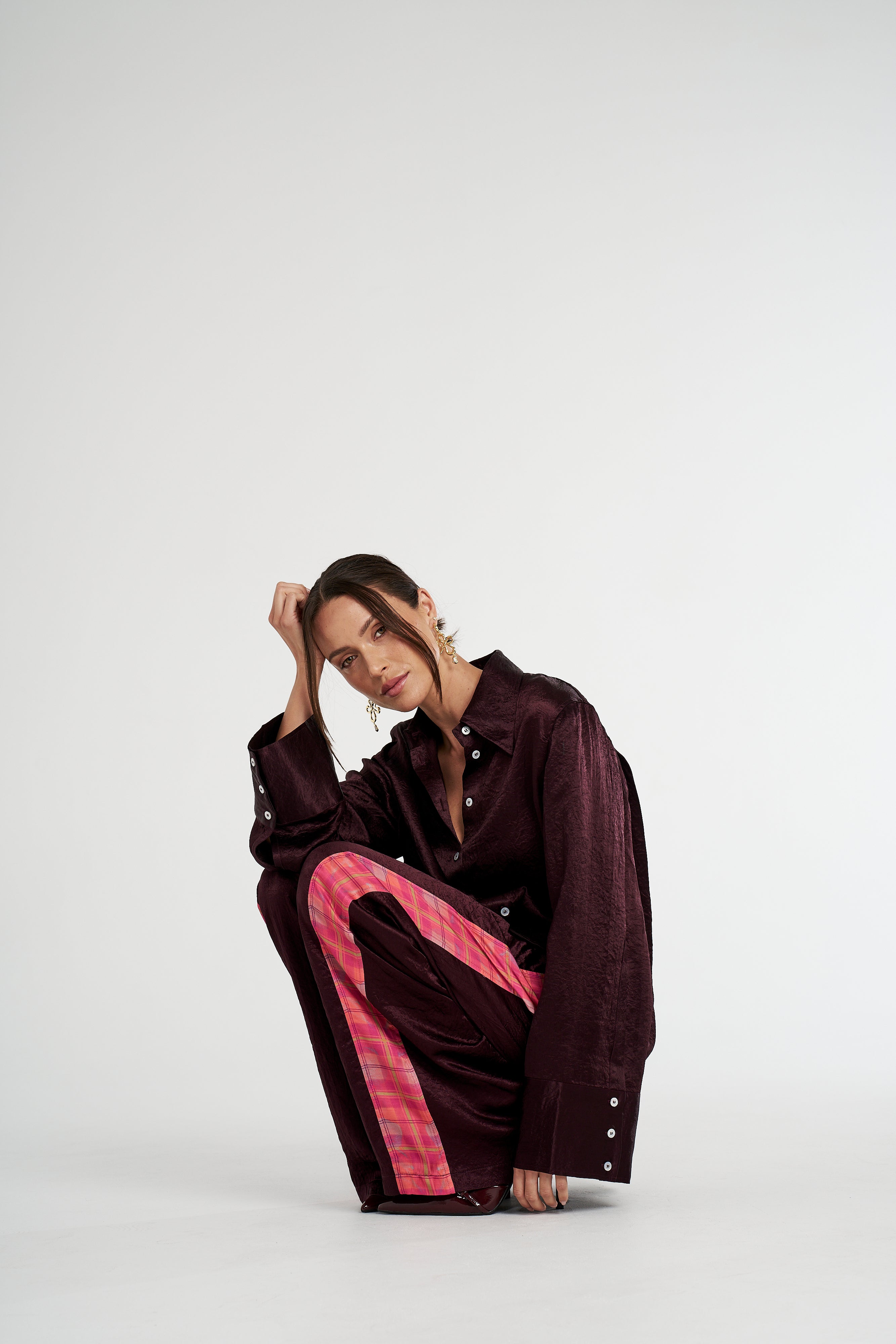 CUFF SHIRT - PLUM
