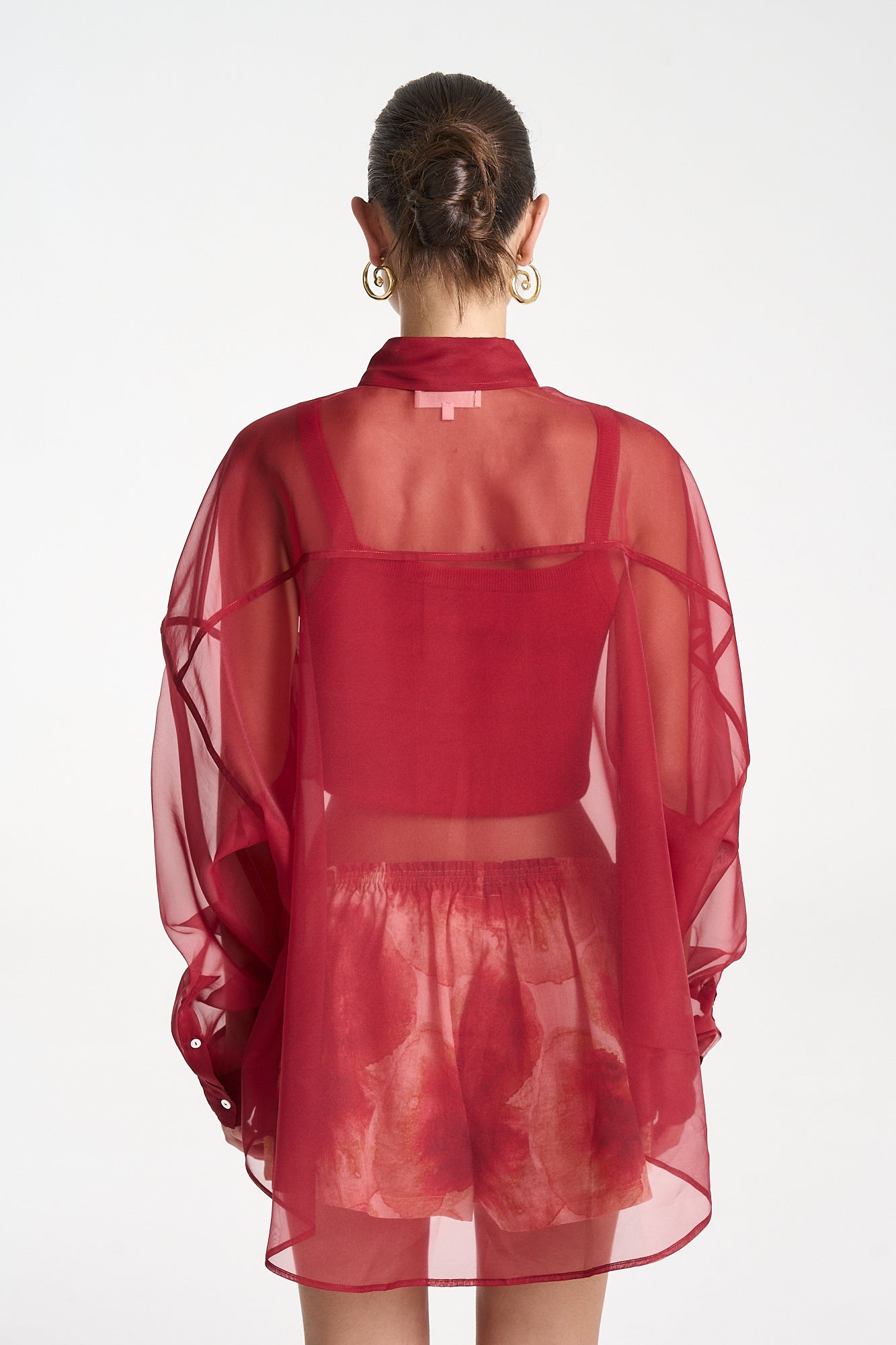 MERCURIO SILK SHIRT -  CARMINE RED