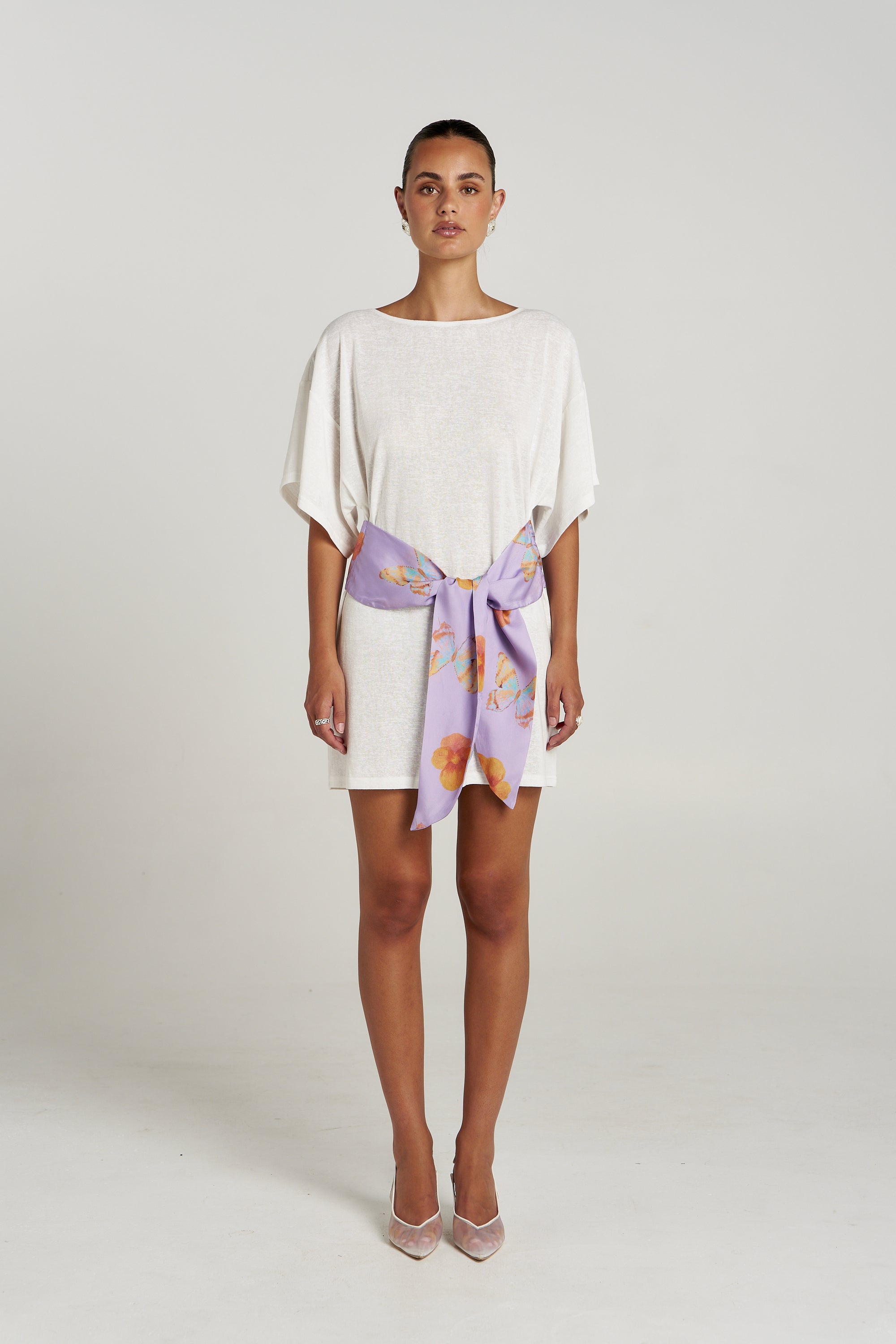 TIE FRONT DRESS - VANILLA/REVERIE