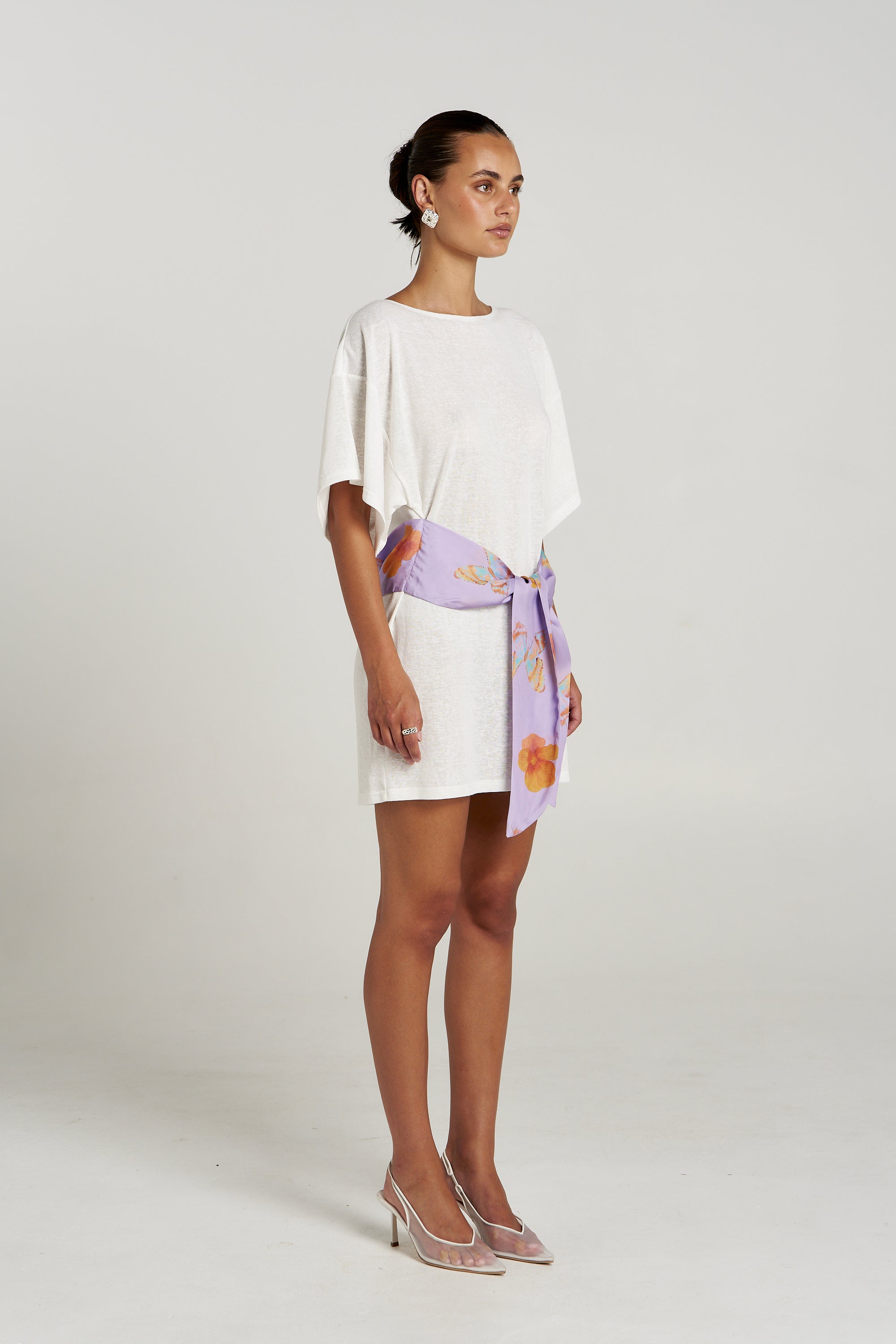 TIE FRONT DRESS - VANILLA/REVERIE