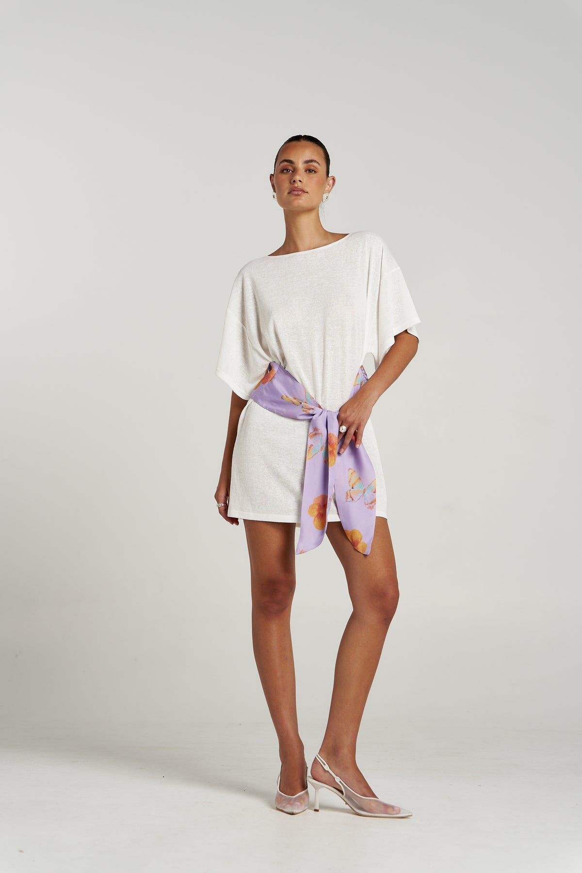 TIE FRONT DRESS - VANILLA/REVERIE