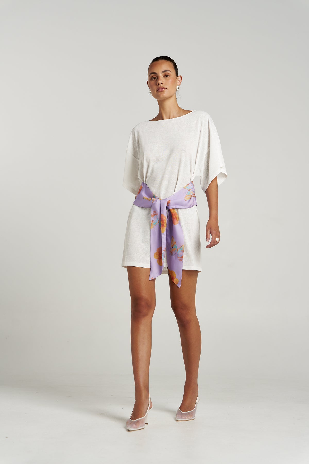 TIE FRONT DRESS - VANILLA/REVERIE