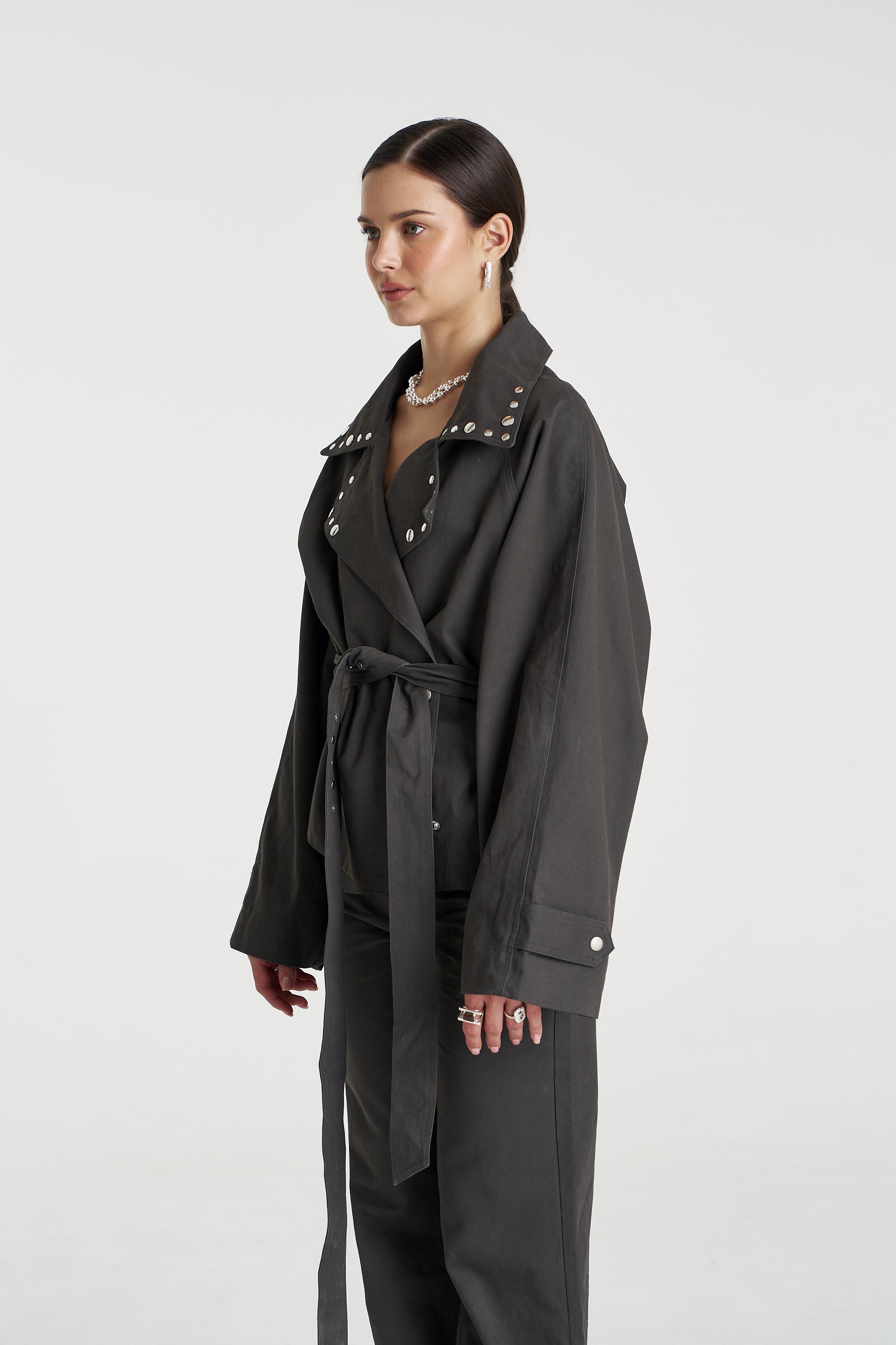 STUDDED CROP TRENCH - SHADOW