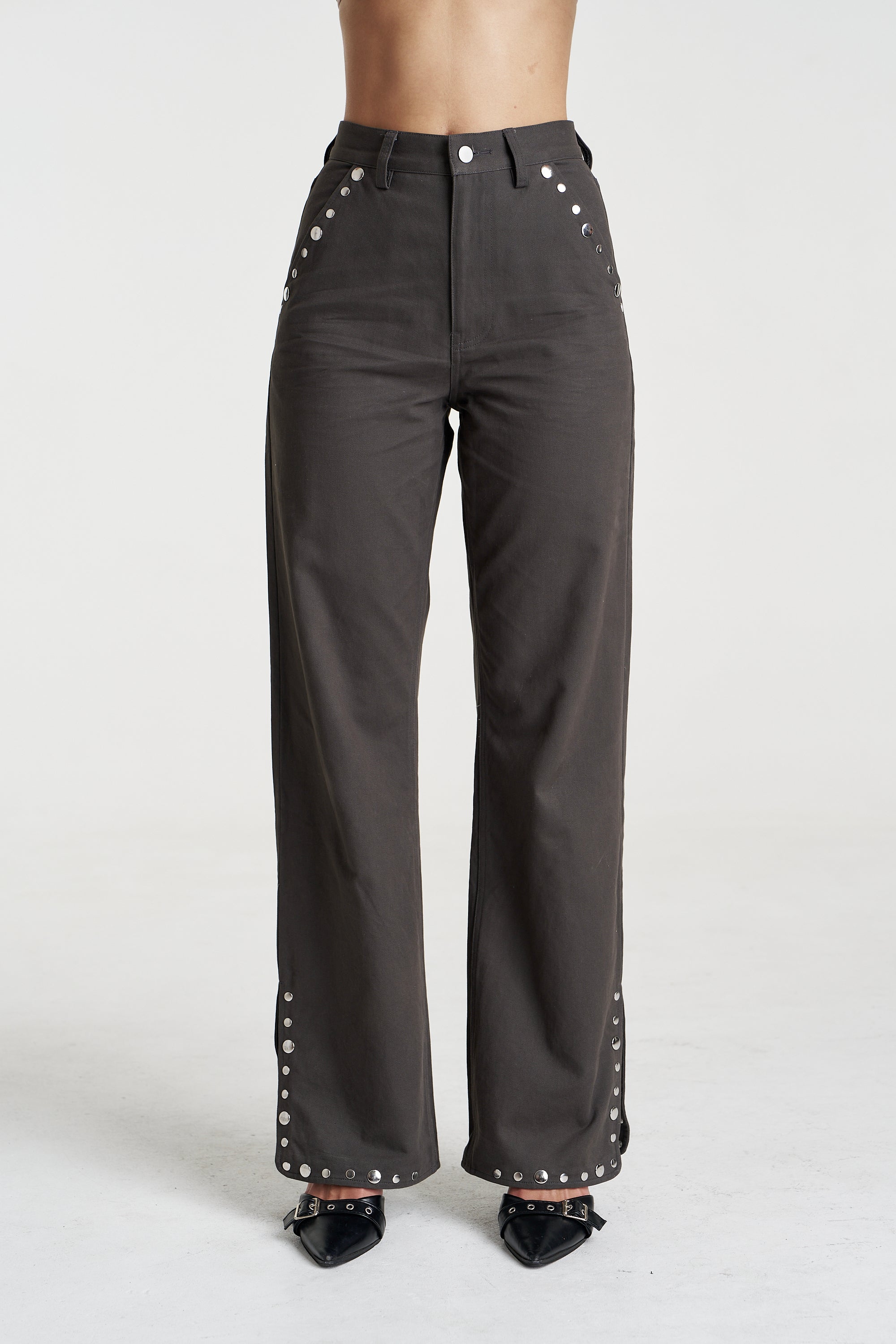 STUDDED EASY JEAN - SHADOW