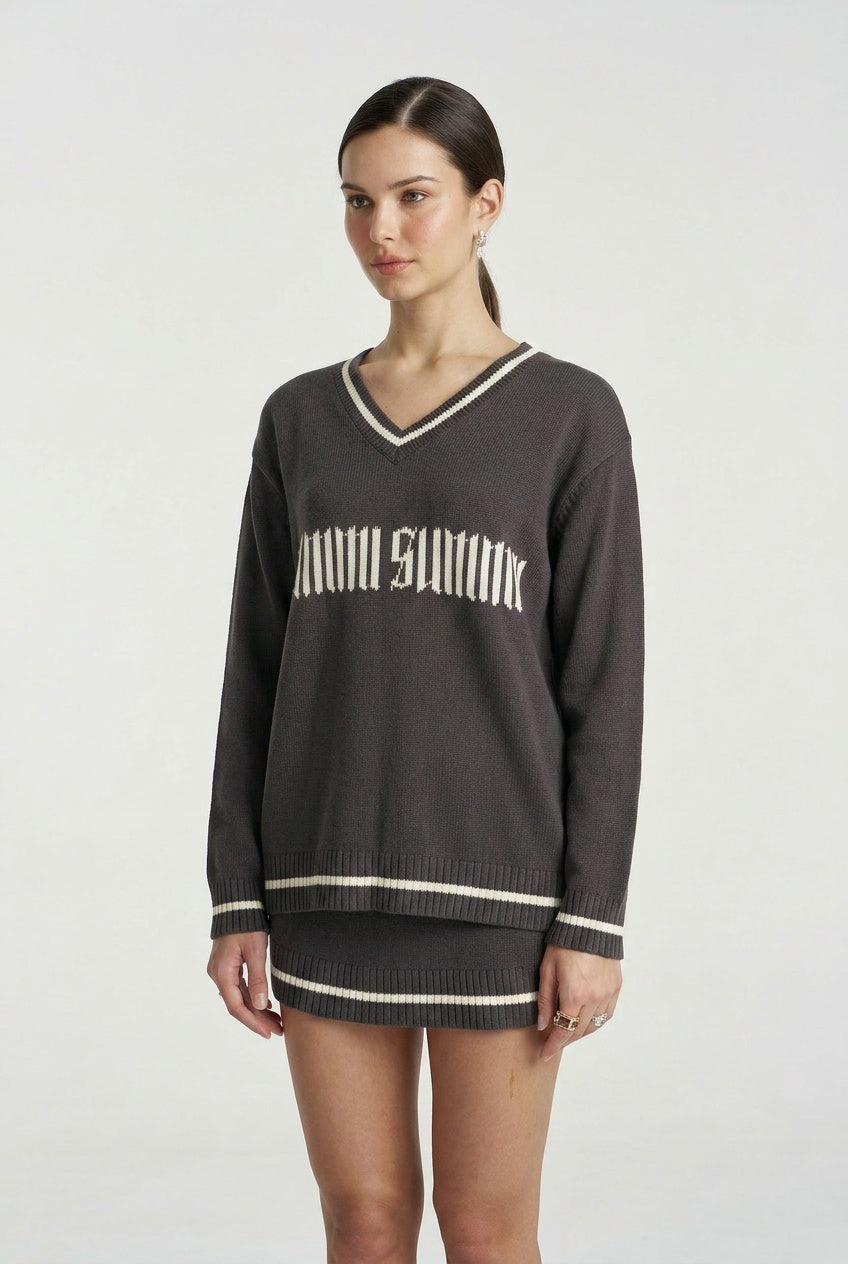 SUMMI KNIT SWEATER - SHADOW
