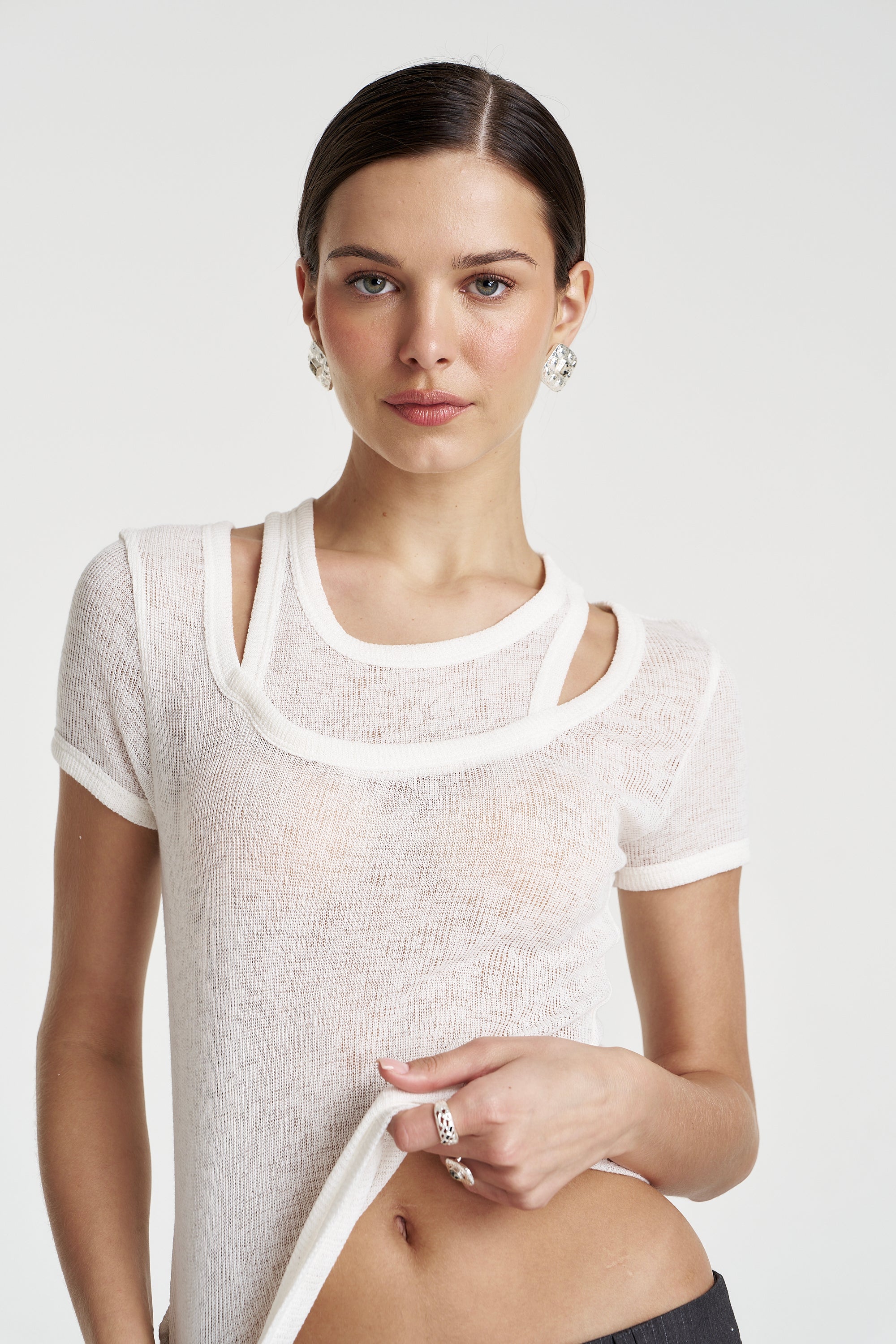 CUT OUT TOP - VANILLA