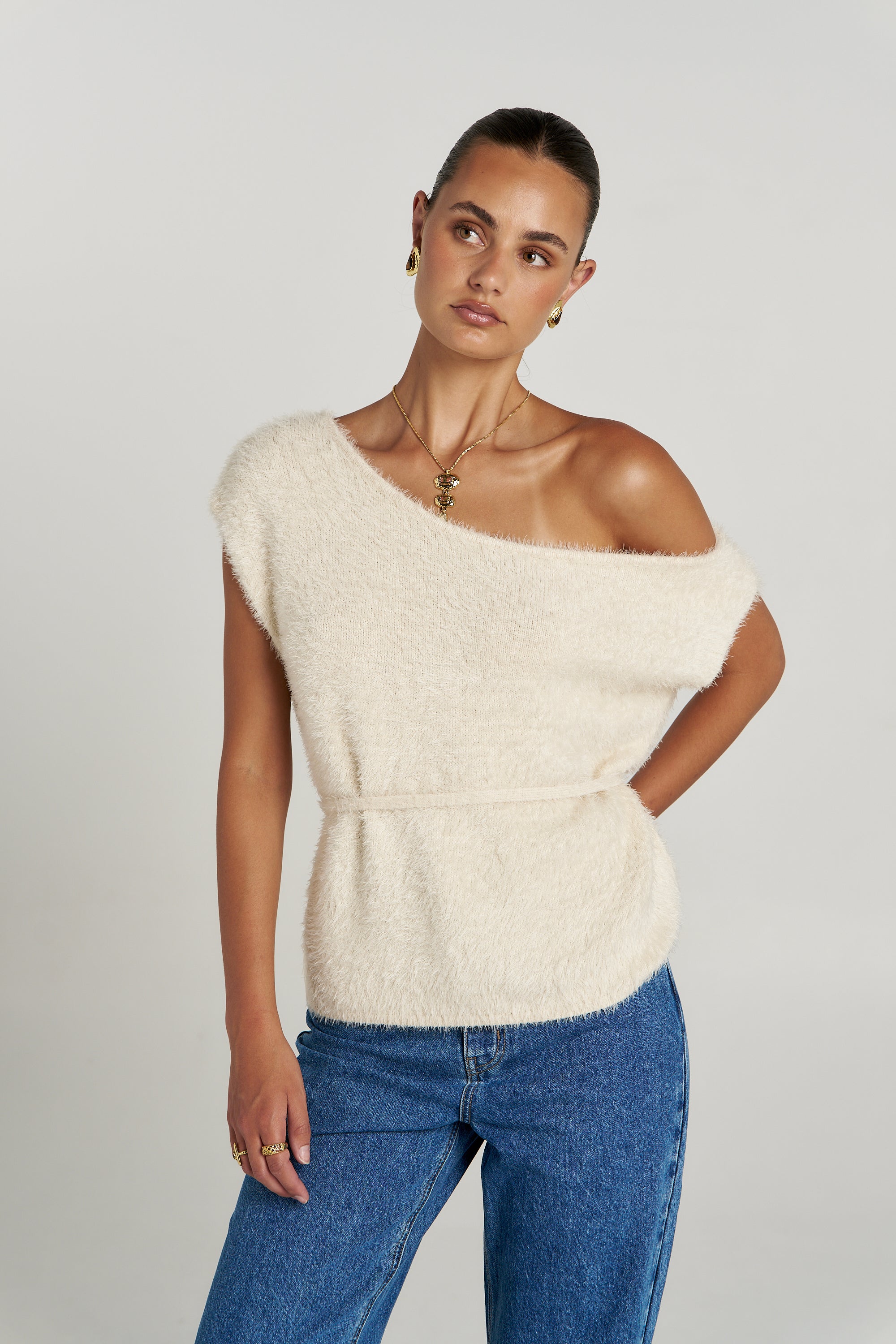 IVY KNIT TOP - LILY WHITE