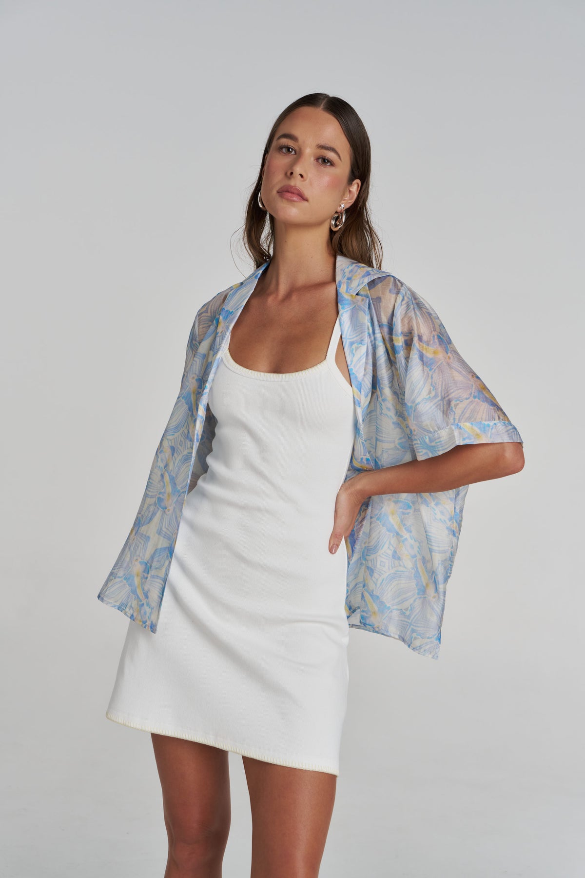 A-LINE MINI DRESS - WHITE