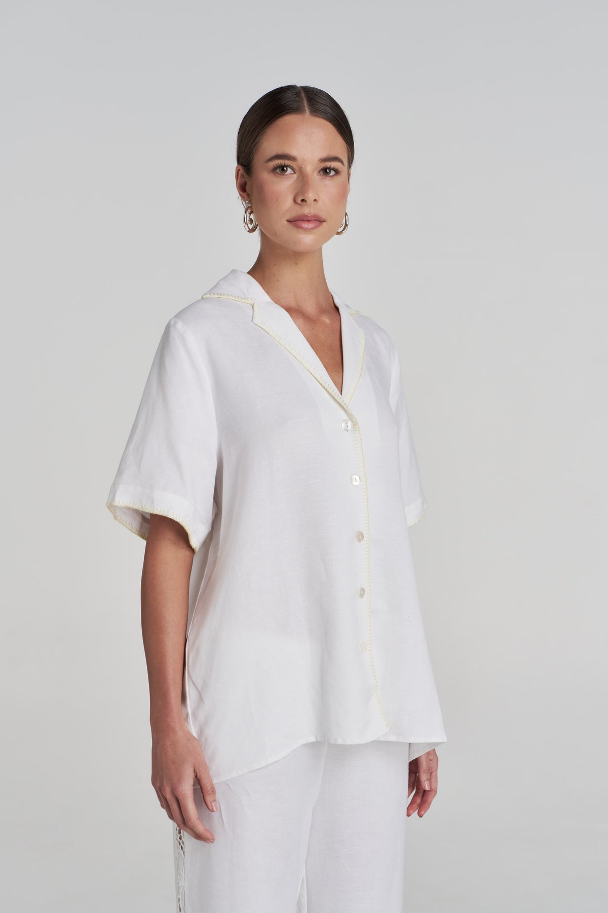 SS ANGLAISE SHIRT - WHITE