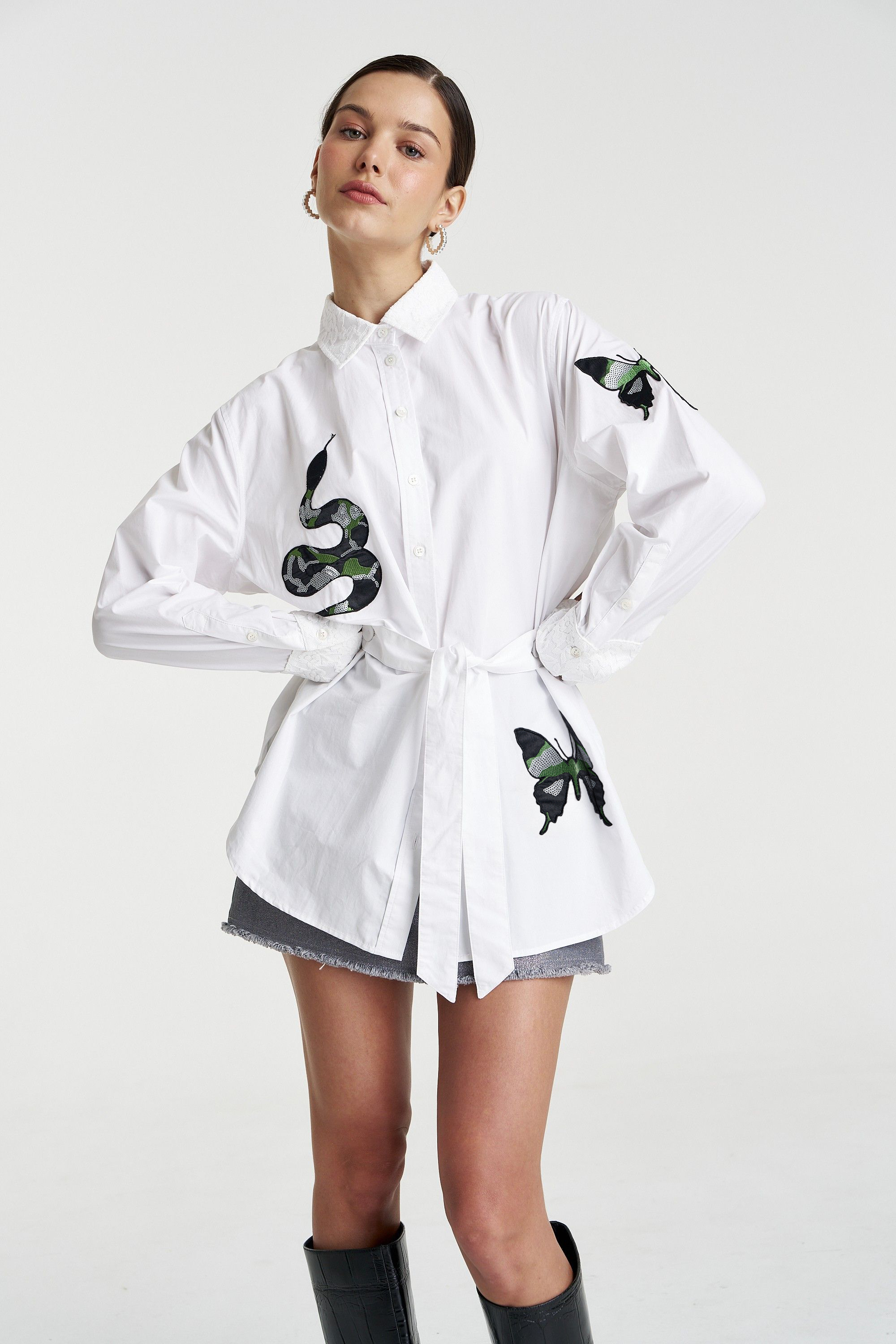 SPARKLE LS SHIRT - WHITE
