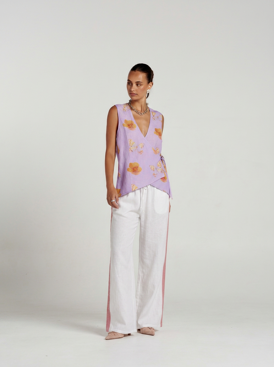REVERIE WIDE LEG PANT - WHITE REVERIE