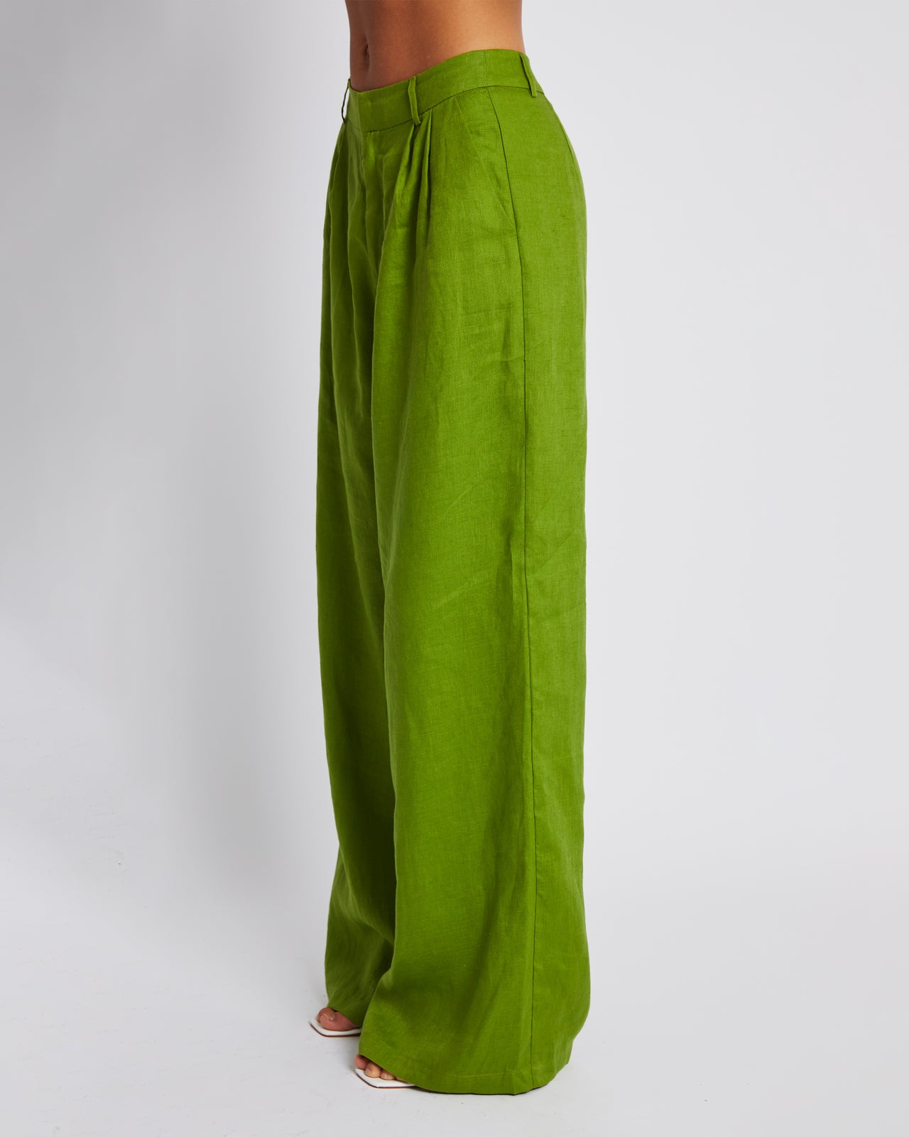 WIDE LEG TROUSERS - OLIVE